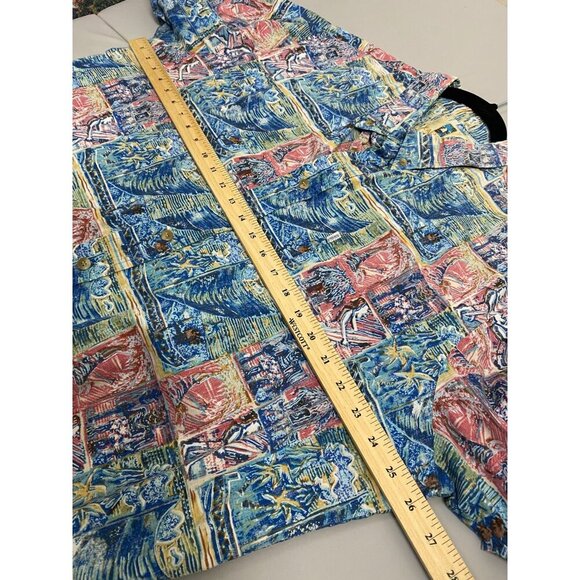 Vintage Kahala Hawaiian Islands collection Mens XL Cotton Blue Ocean Beach Palm - Picture 7 of 11